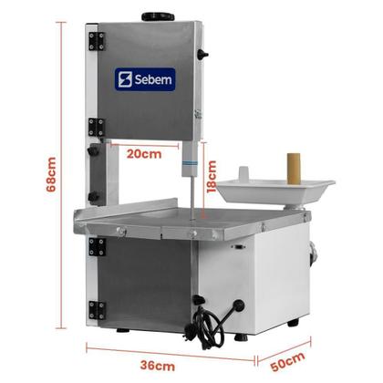 Imagem de Mini Serra Fita Para Carne com Moedor/Picador 3 em 1 de Bancada Industrial Bivolt Sebem