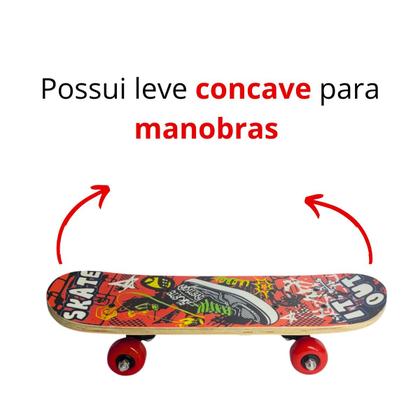 Imagem de Mini Skate De Madeira Resistente Infantil Completo Montado Até 30 Kg Leve Rodas Macias 