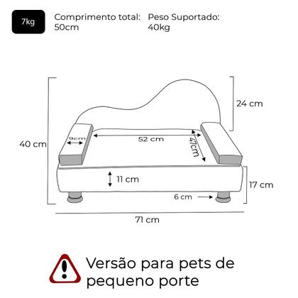 Imagem de Mini Sofá Cama Divã Pet Cães e Gatos Orgânico Confortável e Reforçado Suede