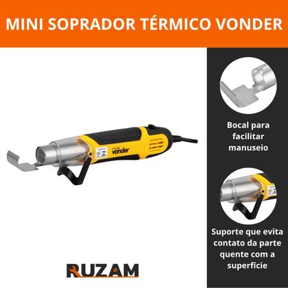Imagem de Mini Soprador Térmico 500W STV500 Vonder Ideal para Artesanato Moldar PVC e Remover Tinta