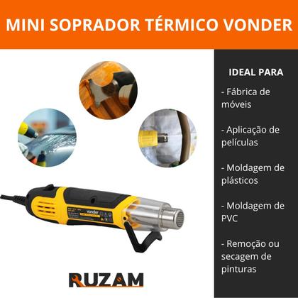 Imagem de Mini Soprador Térmico 500W STV500 Vonder Ideal para Artesanato Moldar PVC e Remover Tinta