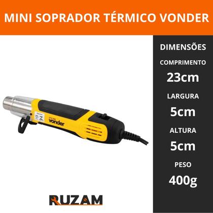 Imagem de Mini Soprador Térmico 500W STV500 Vonder Ideal para Artesanato Moldar PVC e Remover Tinta