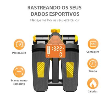 Imagem de Mini stepper monitor lcd simulador caminhada para fisioterapia e funcional