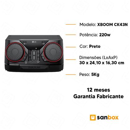 Imagem de Mini System LG XBOOM CK43N Multi Bluetooth Rádio FM - 220W RMS 