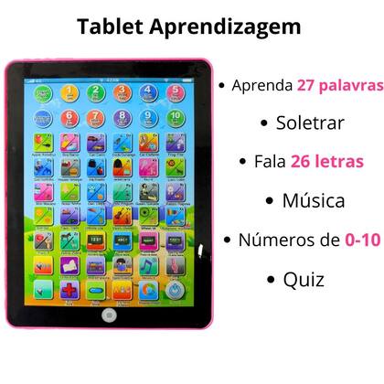Imagem de Mini Tablet Bilíngue Interativo Infantil Com Atividades RR1-10