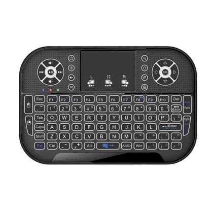 Imagem de mini teclado bluetooth 2.4g modo duplo handheld fingerboard backlit mouse touchpad