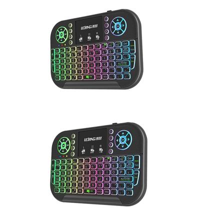 Imagem de Mini Teclado Bluetooth com Comando de Voz para TV PC Notebook Celular LEDs