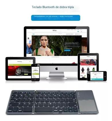 Imagem de Mini Teclado Bluetooth Dobrável Sem Fio Touchpad.