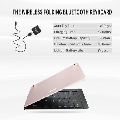 Imagem de Mini Teclado Bluetooth Dobrável Universal  Portátil, Leve e Prático