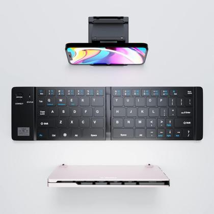 Imagem de Mini Teclado Bluetooth Dobrável Universal  Portátil, Leve e Prático