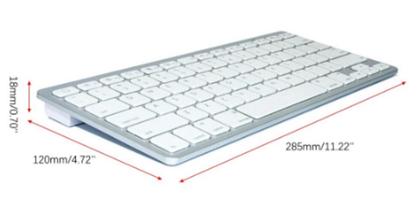 Imagem de Mini Teclado Bluetooth Sem Fio para Tablet PC e Celular Prata/Branco