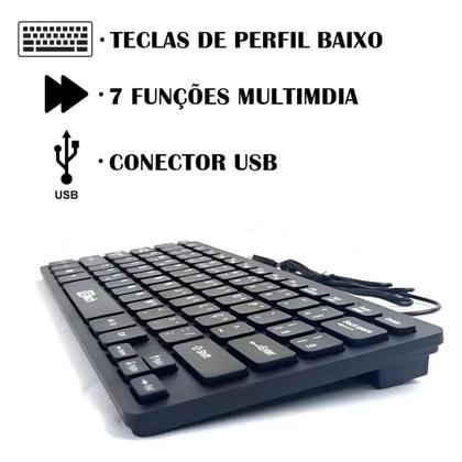 Imagem de Mini Teclado com fio Usb para Notebook Pc Computador - Modelo Compact