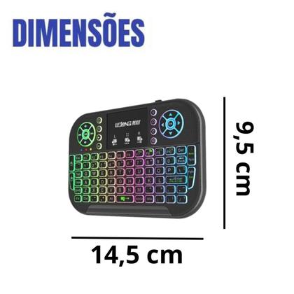 Imagem de Mini Teclado Controle para Smart TV Celular Projetor com LED com Comando de Voz