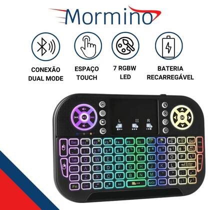 Imagem de Mini Teclado Controle Sem Fio LED Para Smart Tv Pc Bluetooth Wifi