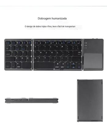 Imagem de Mini Teclado dobrável Touchpad Tablet Telefone Computador
