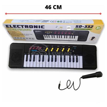 Imagem de Mini Teclado Infantil Piano 32 Teclas Musical Karaokê e Microfone Crianças Aprender a Tocar a Pilha