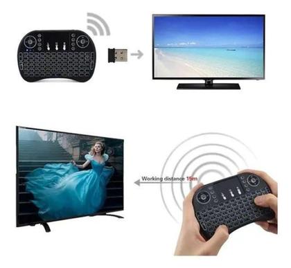 Imagem de Mini Teclado Keyboard Sem Fio Wireless Iluminado Luz Led - Giganteeletro