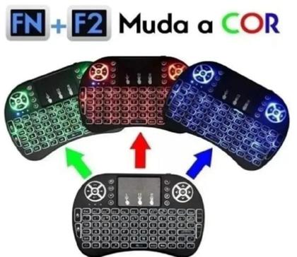 Imagem de Mini Teclado Led Controle Bluetooth RGB Para Smart PC