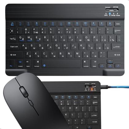Imagem de Mini Teclado Mouse Bluetooth Sem Fio Compactos Tecla Macia