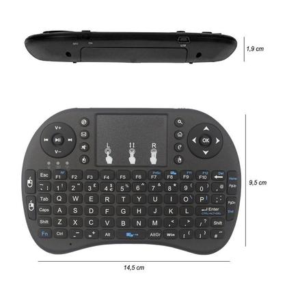 Imagem de Mini Teclado Mouse Sem Fio Touchpad Wireless Wifi Android Tv Usb Ps3 Xbox Preto