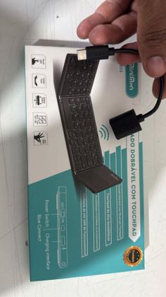 Imagem de Mini Teclado Touch Dobrável Bluetooth Para Celular com cabo c incluso