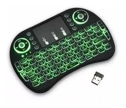 Imagem de Mini Teclado Touchpad Wireless Usb Smart Tv Luminoso Led - Keyboard