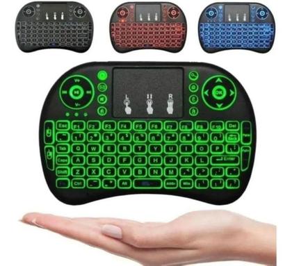 Imagem de Mini Teclado Touchpad Wireless Usb Smart Tv Luminoso Led - Keyboard