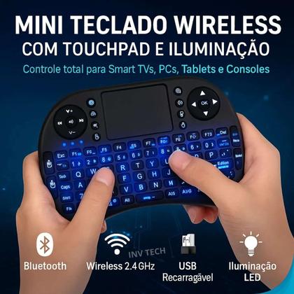 Imagem de Mini Teclado Wireless Com Mouse Touch