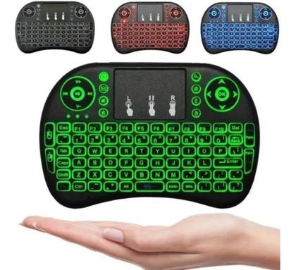 Imagem de Mini Teclado Wireless S/ Fio Com Luz Tv Air Mouse Touch Led