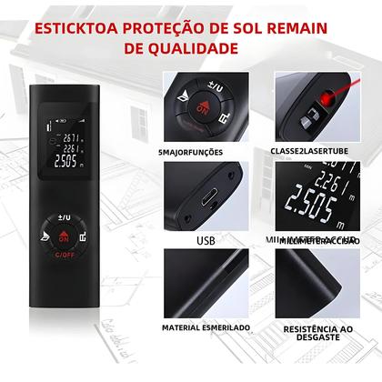 Imagem de Mini Telêmetro Laser Inteligente - Recarregável, Compacto e Portátil (60m)