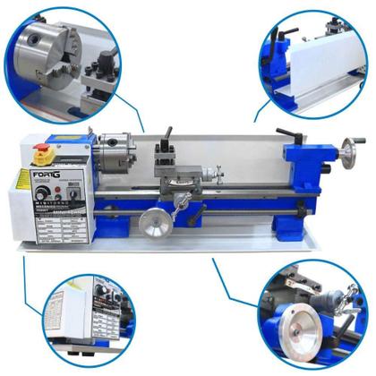 Imagem de Mini Torno Mecânico 110/127V Profissional 350mm Potência 550W 60Hz FortG
