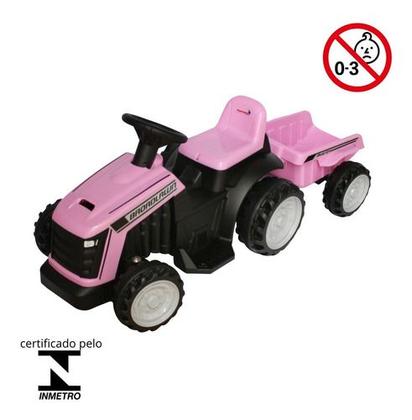 Imagem de Mini Trator Elétrico Carro Infantil Kids Bateria 6v Rosa