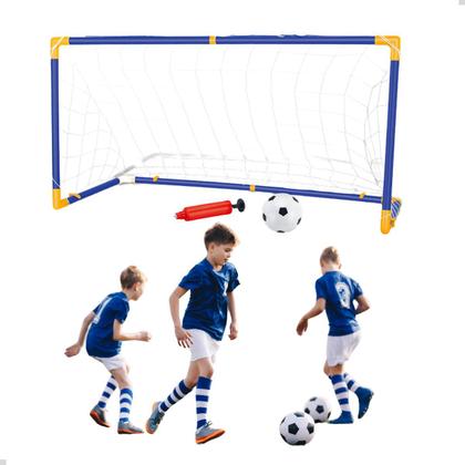 Imagem de Mini Trave Gol Futebol Infantil Kit Golzinho Bola e Bomba