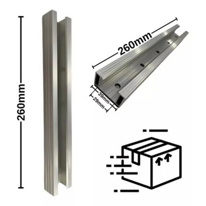 Imagem de Mini Trilho 260mm - Telha Metálica Para Placa Solar 06 Peças