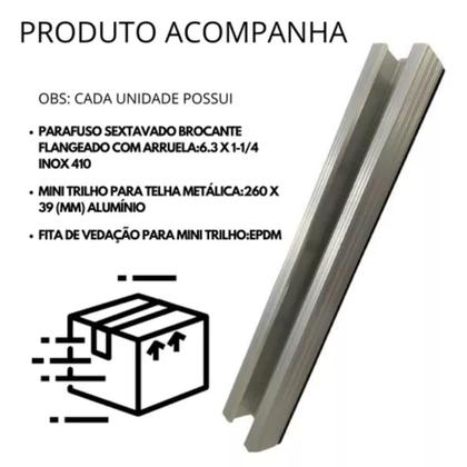 Imagem de Mini Trilho 260mm - Telha Metálica Para Placa Solar 06 Peças