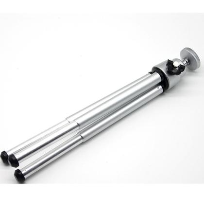 Imagem de Mini Tripé De Mesa Para Câmeras Compactas Leves E Webcam em Aluminio  cor Prata