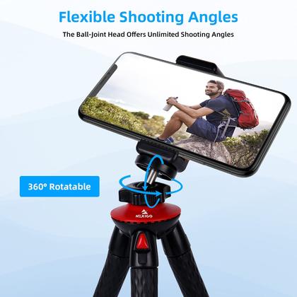 Imagem de Mini tripé NexiGo Flexível para Câmera/Telefone/Webcam preto
