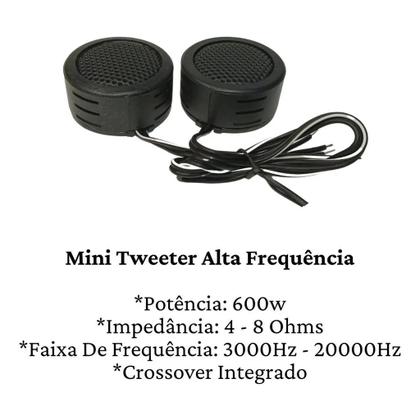 Imagem de Mini Tweeter de Painel Automotivo 600w Porta Coluna Tampão 4 Ohms Tweter 80w Rms