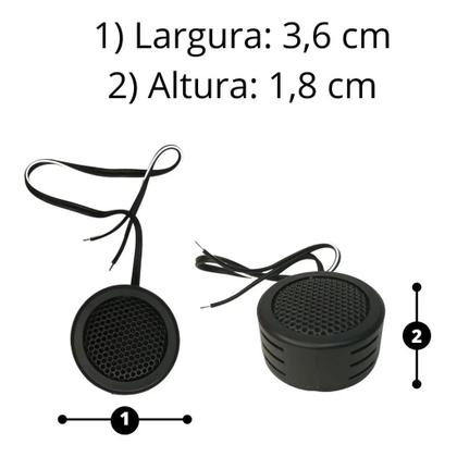 Imagem de Mini Tweeter de Painel Automotivo 600w Porta Coluna Tampão 4 Ohms Tweter 80w Rms