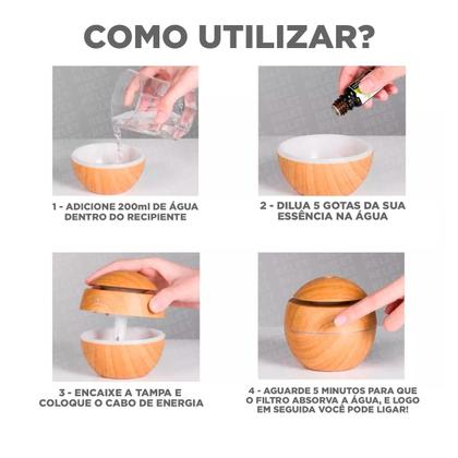 Imagem de Mini Umidificador Ar Portátil Purificador Usb Colorido Led