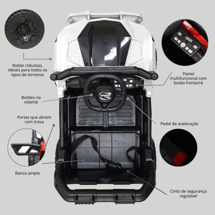 Imagem de Mini Utv Elétrico Jipe Infantil Com Sons, Led E 4 Motores