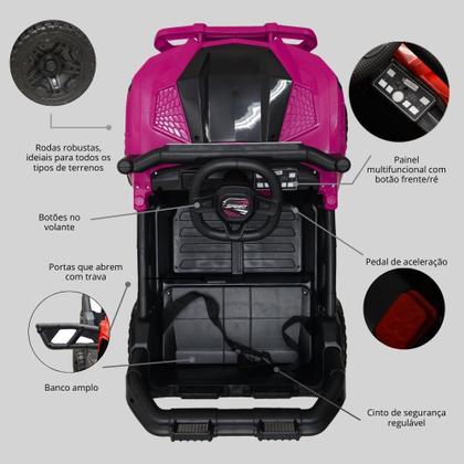 Imagem de Mini Utv Elétrico Jipe Infantil Com Sons, Led E 4 Motores