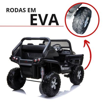 Imagem de Mini Utv Quadriciclo Elétrico Mercedes Benz Unimog 12V Roda Eva Licenciado Preto Importway Bw-120Eva