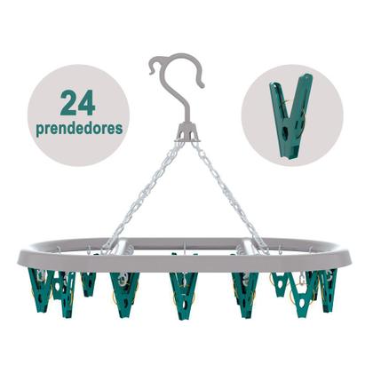 Imagem de Mini Varal 24 Pregadores Prendedores De Roupas Flashlimp