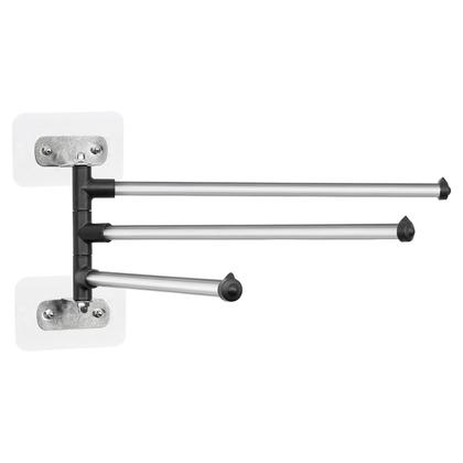 Imagem de Mini Varal de Parede Porta Toalha 3 Varetas Giratorio Aço Inox