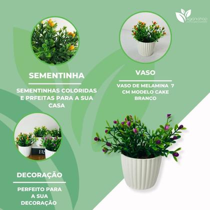 Imagem de Mini Vasinhos Com Flores Artificiais Decoração para Casa Escritorio Quarto