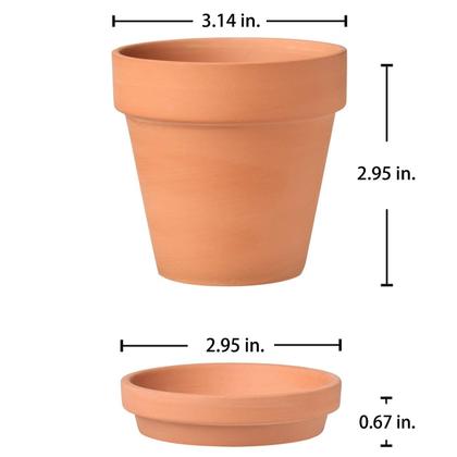 Imagem de Mini vasos de terracota Briful de 8x8x7 cm com conjunto de pires