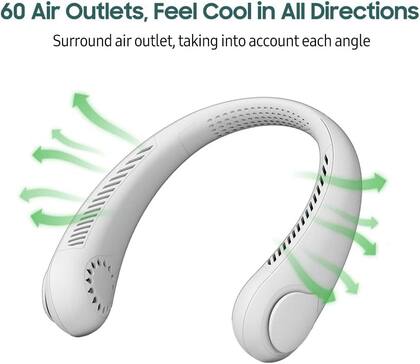 Imagem de Mini VENTILADOR  Ar Condicionado Portátil Ventilador de Pescoço Portátil Ventilador Sem Lâmina -PESCOÇO - VERDE