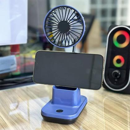 Imagem de Mini ventilador de mesa com porta canetas e celular