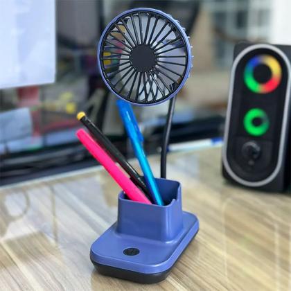 Imagem de Mini ventilador de mesa com porta canetas e celular